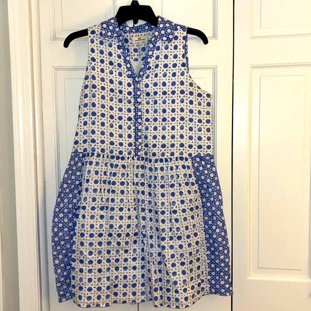Vineyard Vines Painted Rattan Sleeveless Shirt Dress | Size 6 | Sundress